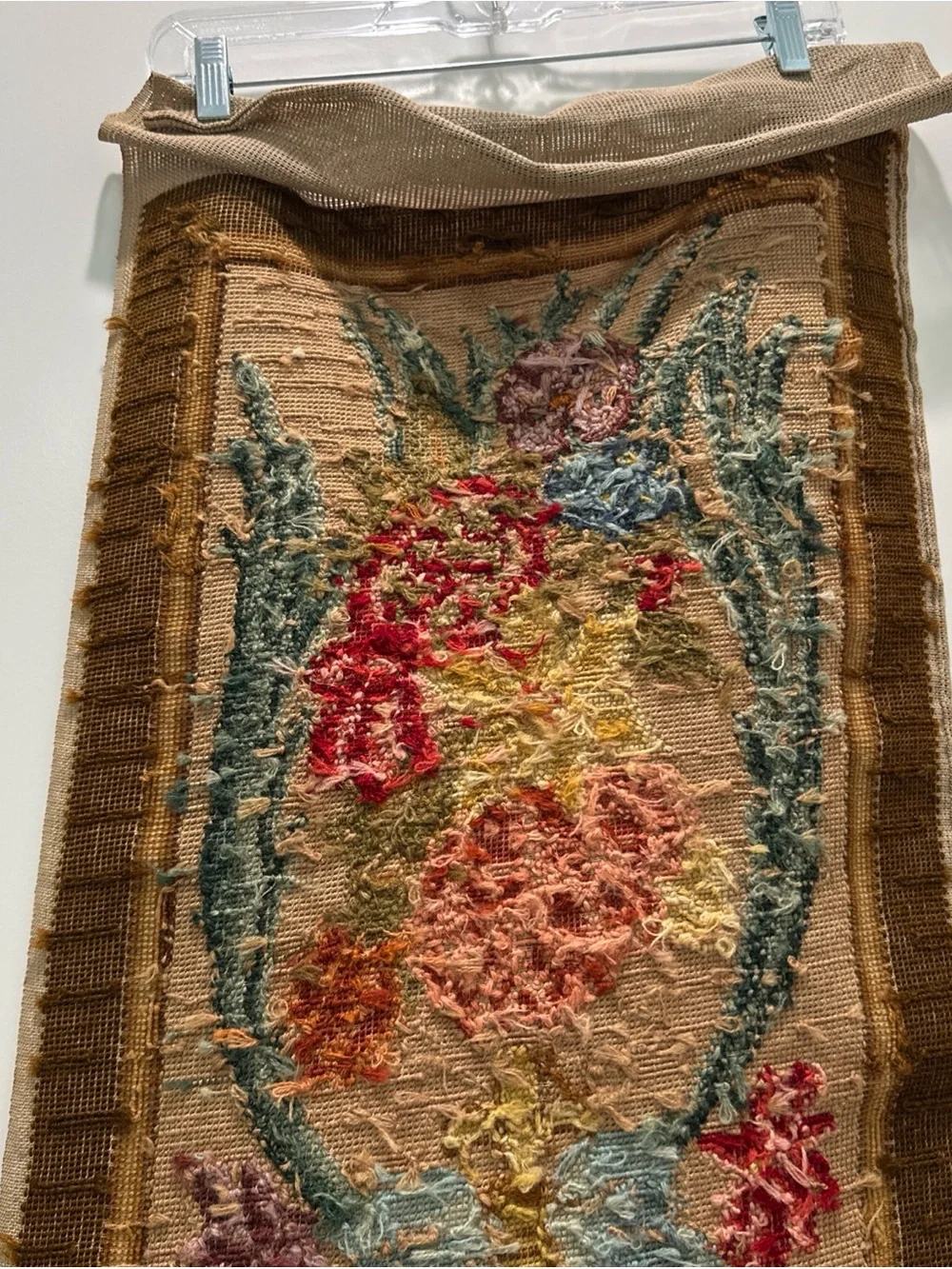 VTG Large Long Needlepoint Wall Hanging Tapestry Panel Banner